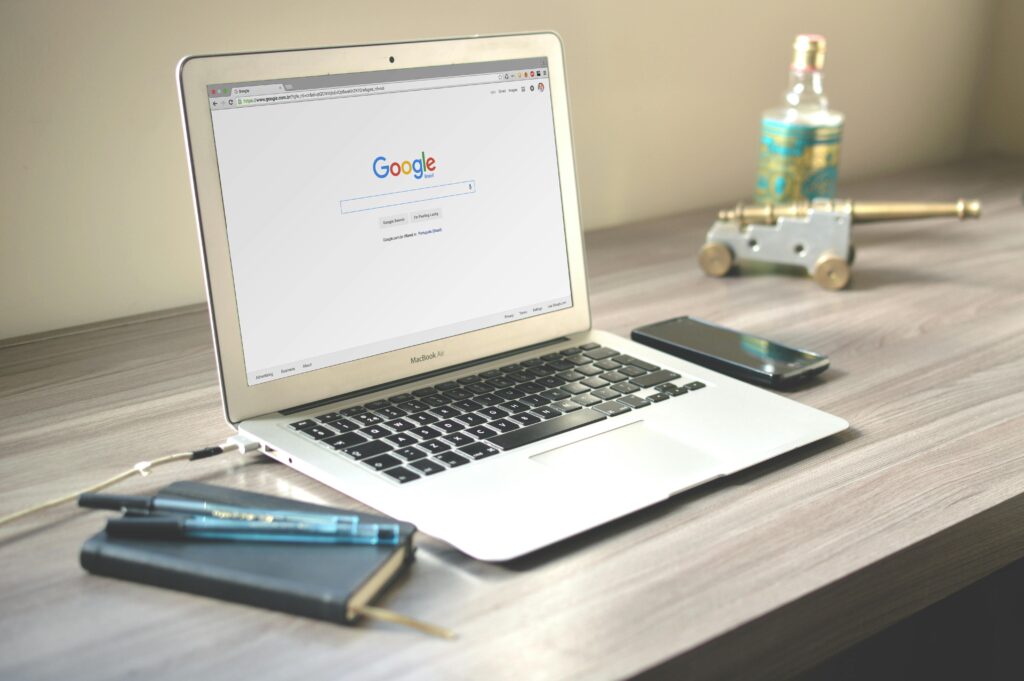 Google Browser on laptop