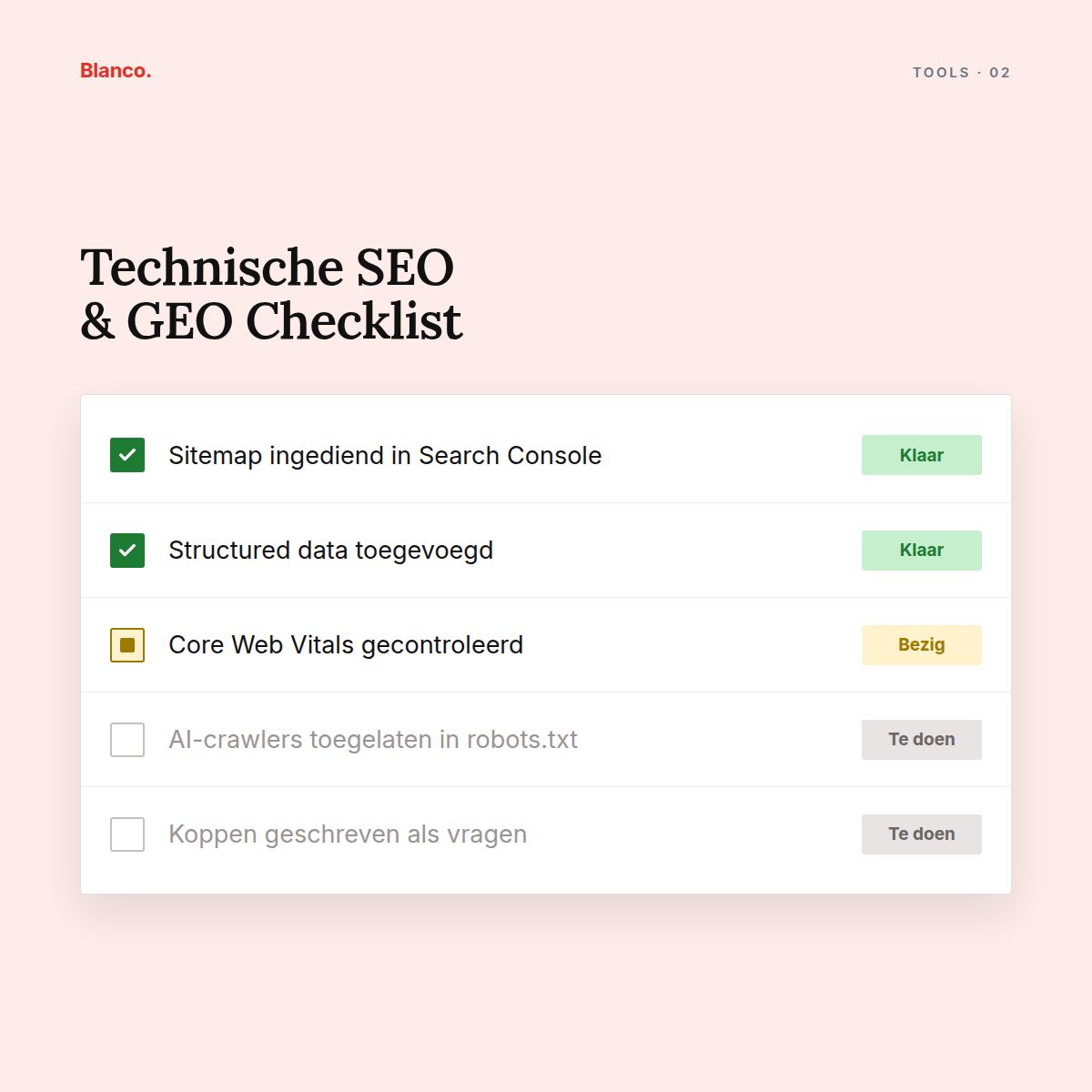 De Ultieme Technische SEO & GEO Checklist