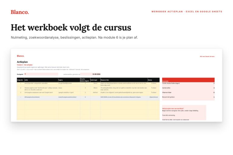 SEO met Claude werkboek